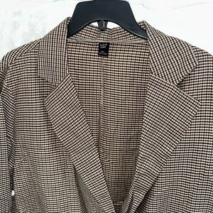 SHEIN Brown Plaid Blazer